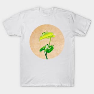 Minhwa: Green Frogs in Rainy Summer A Type (Korean traditional/folk art) T-Shirt